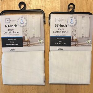 Mainstays IVORY Sheer Curtain 2 Panels 59”x 63”